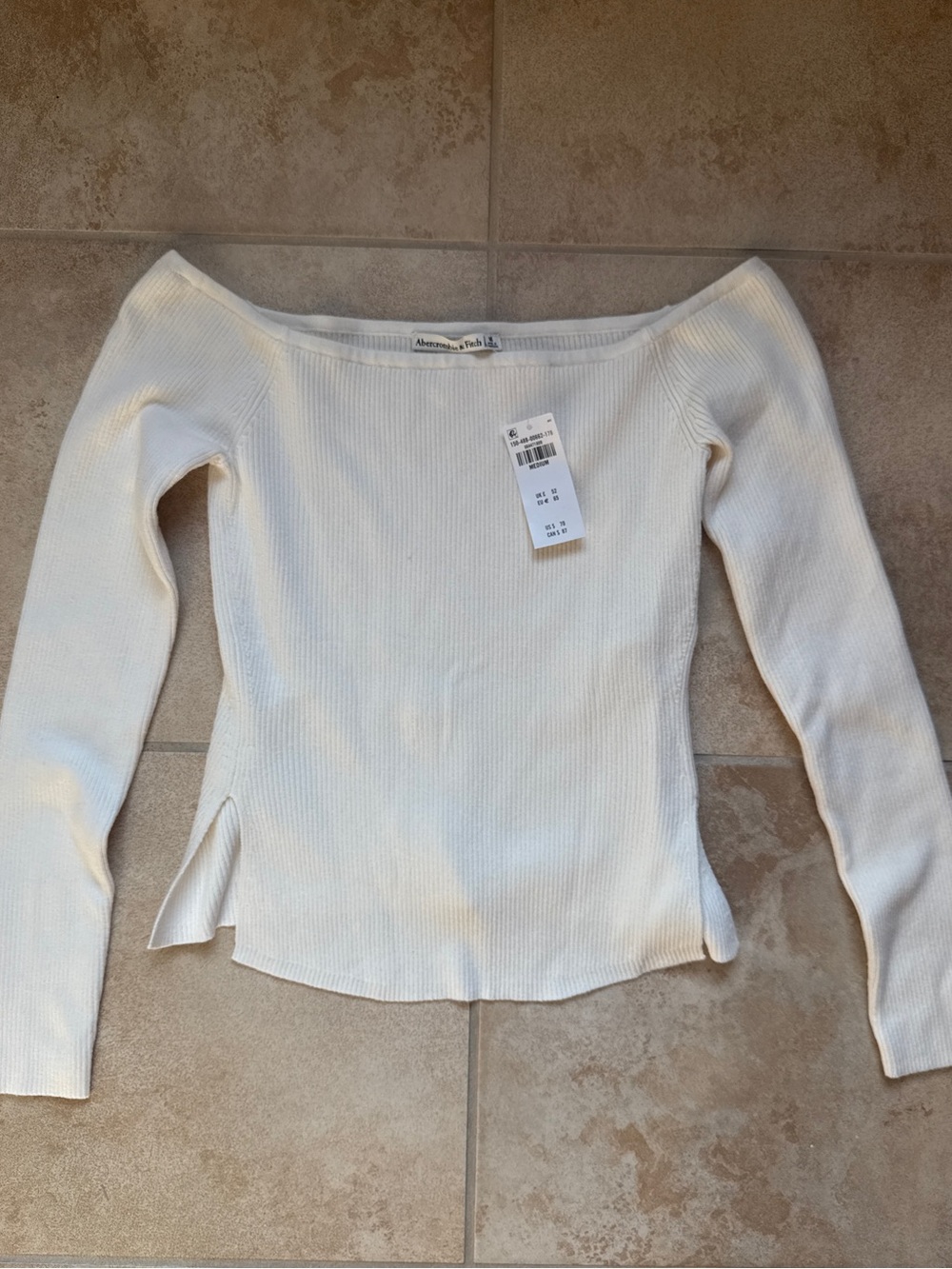 Abercrombie & Fitch off-the-shoulder ribbed long-sleeve top